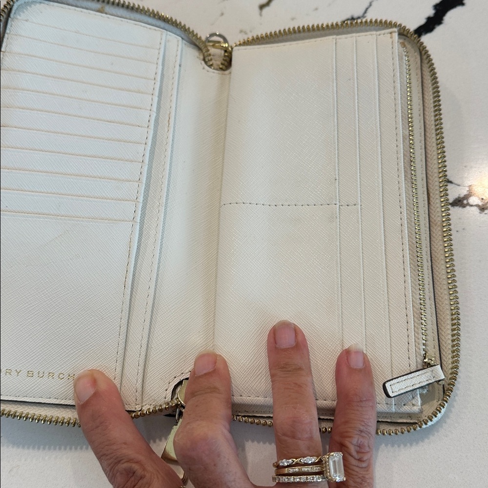 Tory Burch Cream Wristlet with Gold Accents - Picture 3 of 5